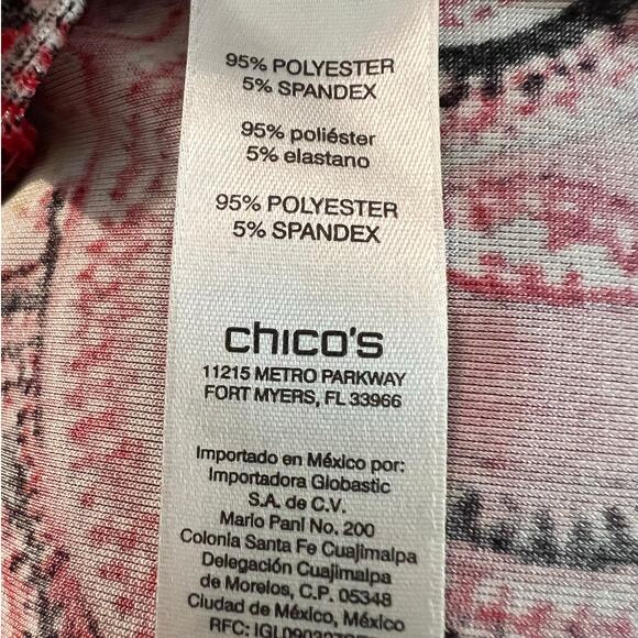 Chico's Women's Velvet blouse in Red Paisley Print Chico Size 2, US Size M - Picture 5 of 6